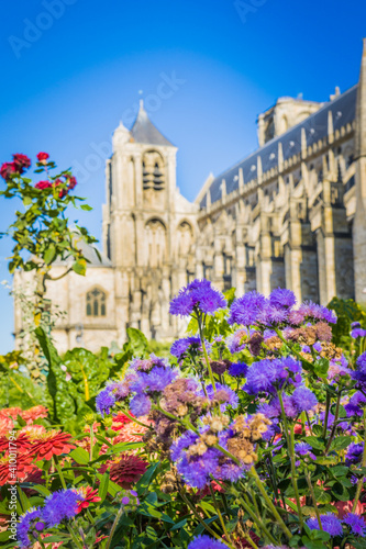 The St Stephen's Cathedral of Bourges (Berry, France), seen from the archbishopric garden. A gothic wonder listed as a Unesco World Heritage site