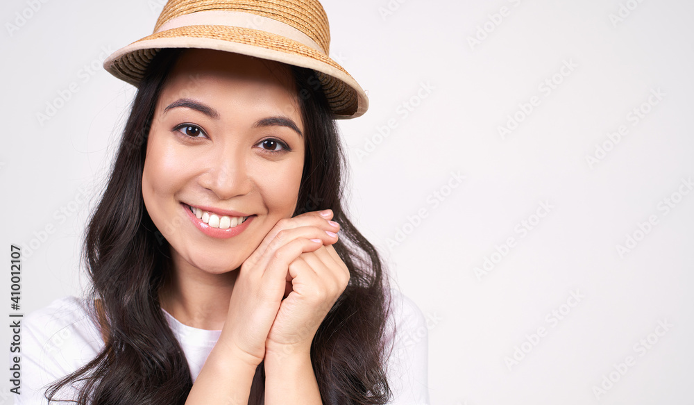 Cute young beautiful asian woman smiles happy face. Cute young beautiful asian woman smiles happy face.