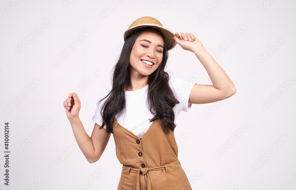 Tender modern woman enjoys dances with rhythm of music. Tender modern woman enjoys dances with rhythm of music.