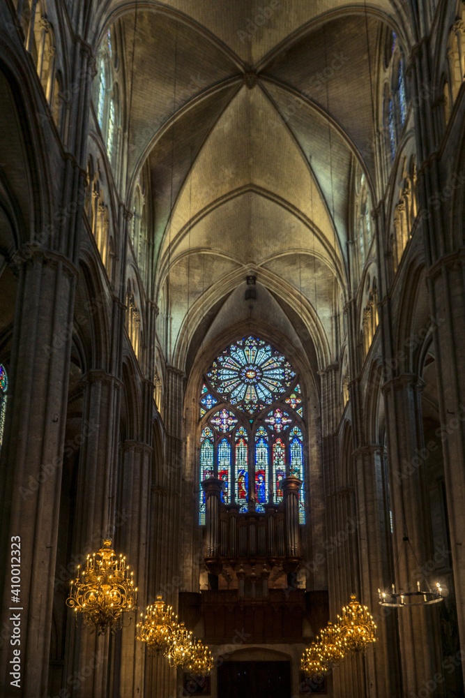  Inside the St Stephen's Cathedral of Bourges (Berry, France), a gothic wonder listed as a UNESCO World Heritage site
