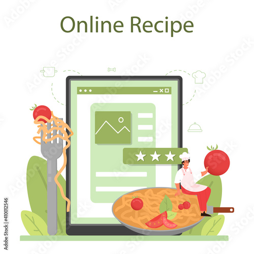 Spaghetti or pasta online service or platform. Italian food