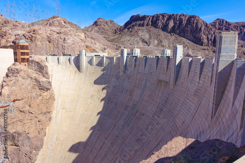 Le barrage Hoover Dam sur le Colorado, Etats Unis entre l'Arizona et le Nevada