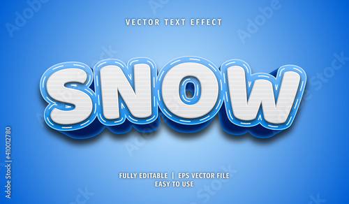 Text Effect 3D Snow, Editable Text Style
