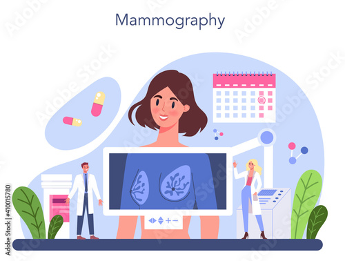Mammologist concept. Consultation with doctor about breast disease