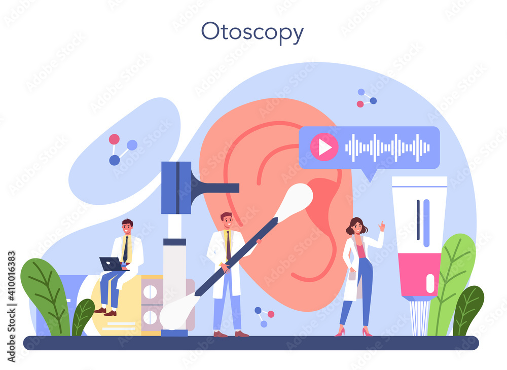 Otorhinolaryngologist concept. Idea of ENT doctor treating