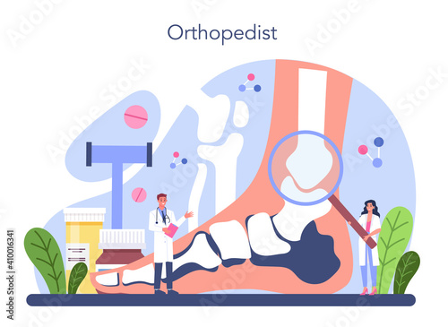 Orthopedics doctor. Idea of joint and bone treatment.