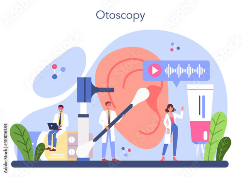 Otorhinolaryngologist concept. Idea of ENT doctor treating