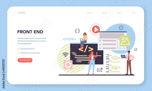 Programming web banner or landing page. Idea of working