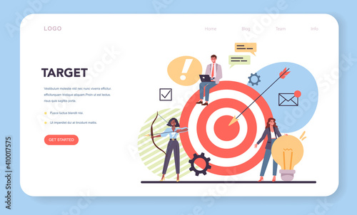 Website creation web banner or landing page. Process of website development
