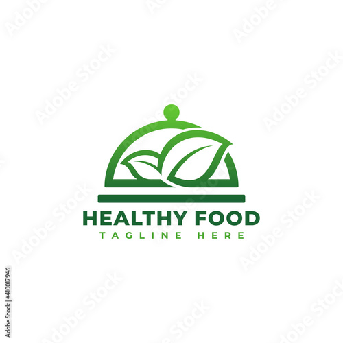 Healthy Food or Nature Food - Vegetarian Logo Template