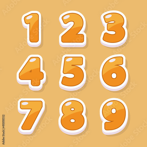 Vector numbers for graphic design.