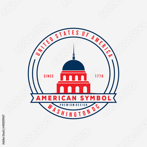 US washington capitol badge logo vector illustration design. american symbol