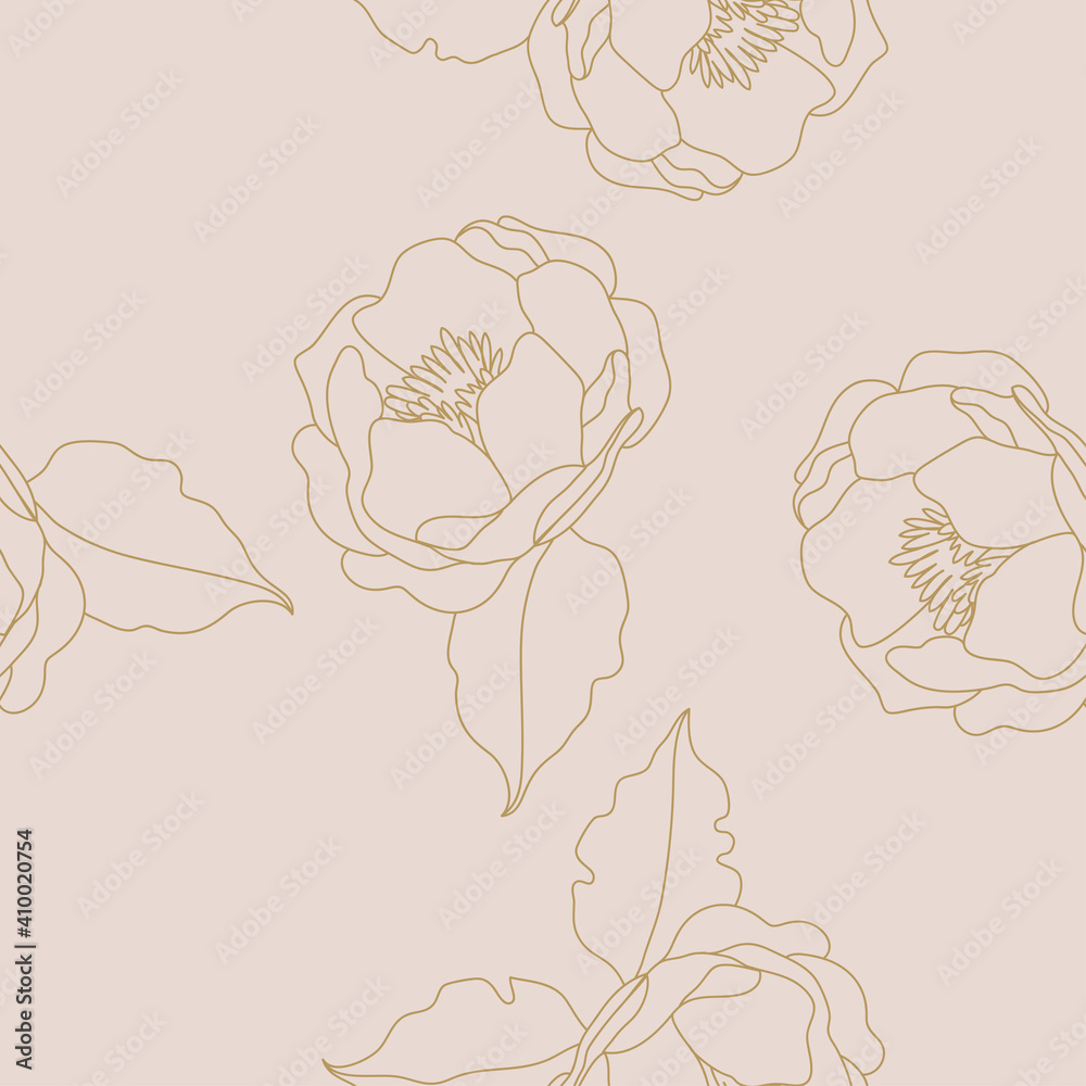 Seamless floral abstract delicate pattern. Vector texture in pastel colors