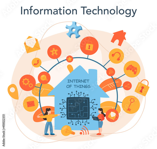 Internet of things. Idea of cloud, technology and home.