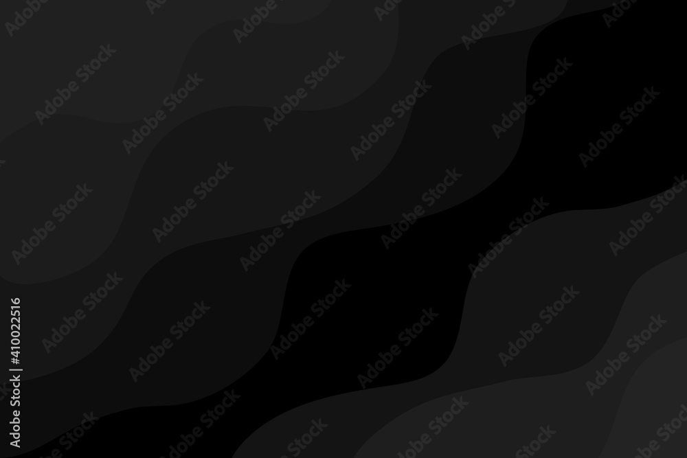 Gray gradient wave curve black background 3D illustration - obrazy, fototapety, plakaty 