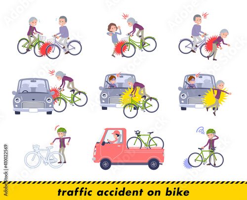 flat type Purple clothes grandma_accident-on-bike