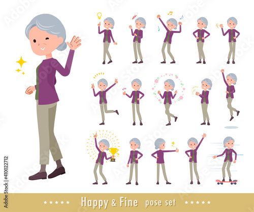 flat type Purple clothes grandma_Fine