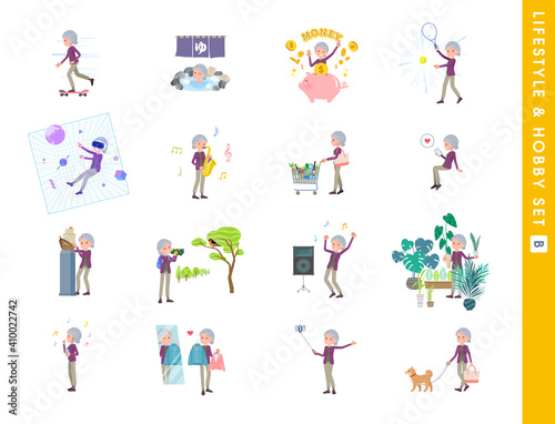 flat type Purple clothes grandma_Lifestyle-hobby-B