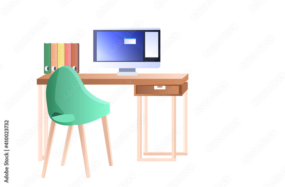 custom made wallpaper toronto digitalmodern cabinet interior office room with furniture horizontal vector illustration