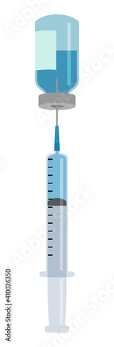 注射器とワクチンの入ったバイアル瓶のベクターイラスト