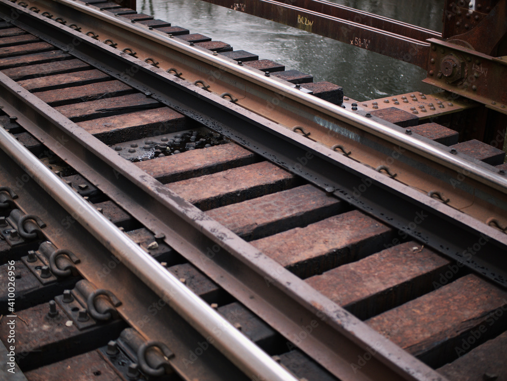 railroad tracks in the countryside railroad tracks in the countryside