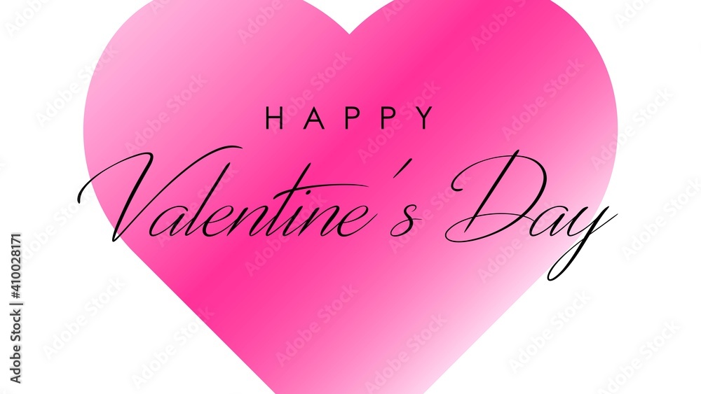 Happy Valentine's Day banner. Holiday background design with a big heart on a white background. Horizontal poster, flyer, greeting card, header for website, for wallpaper, invitations, banners. Vector