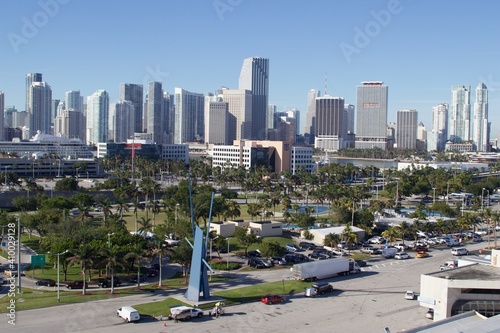 Miami down town landscape view from port of Miami, Florida, USA © Shahzad
