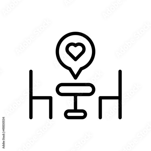 romantic dinner icon in line style isolated on white background. love graphic design. EPS 10