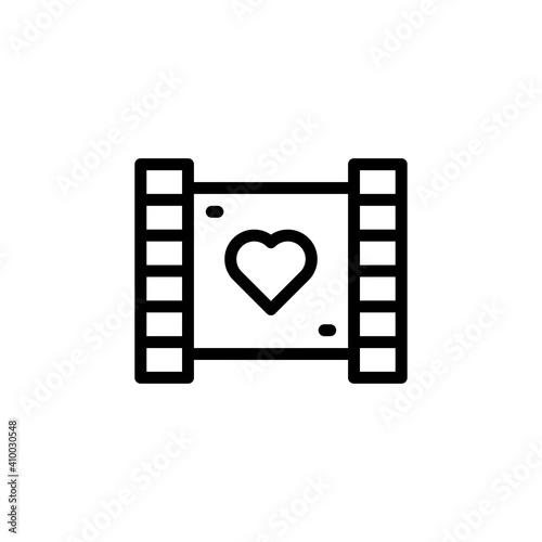 romantic movie icon in line style isolated on white background. sign symbol valentine's day. EPS 10