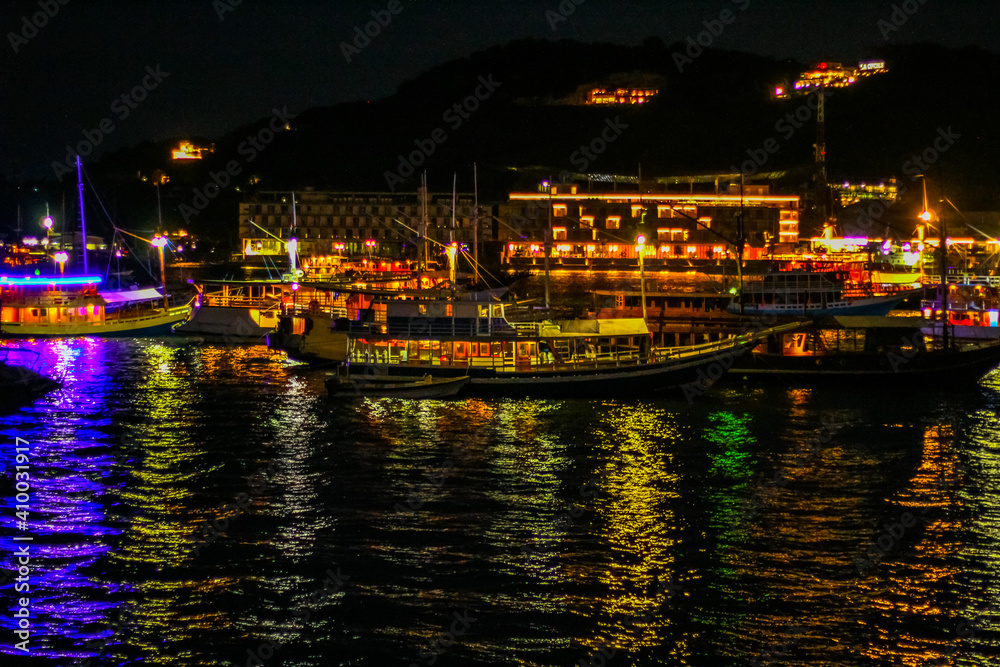 night view of the port country