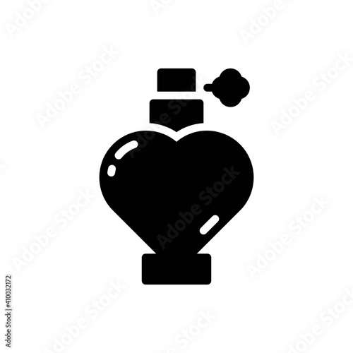 perfume icon in solid style icon isolated on white background. sign symbol for valentine's day. EPS 10