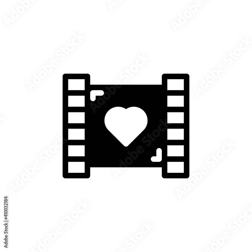 romantic movie icon in solid style isolated on white background. sign symbol valentine's day. EPS 10
