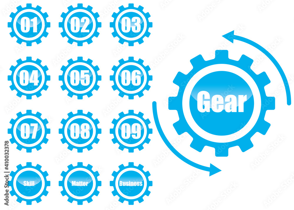 歯車ギアのインフォグラフィックスイラスト アイコン線画 コンセプト工業産業ビジネス Gear Icon Stock Vector Adobe Stock