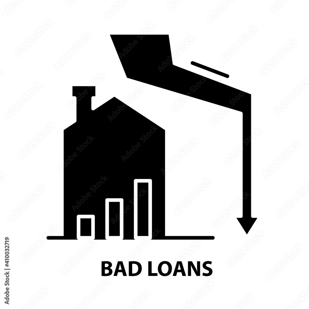 bad loans icon, black vector sign with editable strokes, concept illustration