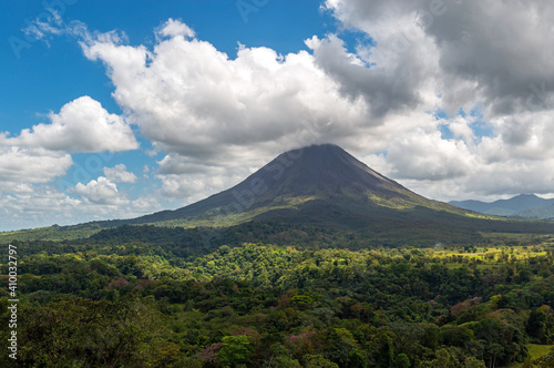Arenal volcano with tropical rainforest, Costa Rica.