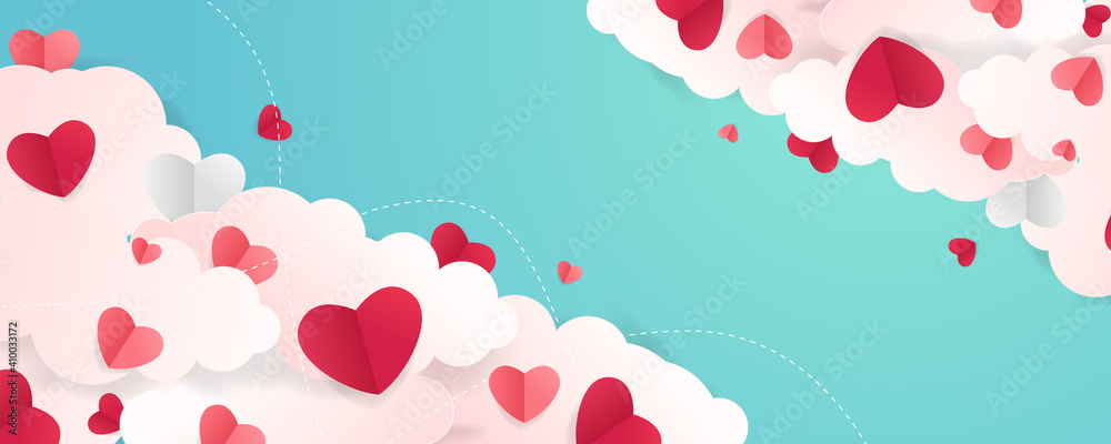 Valentines day background with Heart Shaped Balloons. Vector illustration. banners. Wallpaper. flyers, invitation, posters, brochure, voucher discount.