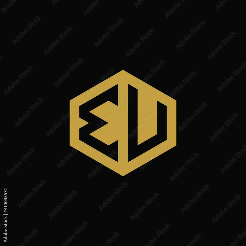 Initial letter EV hexagon logo design vector Initial letter EV hexagon logo design vector