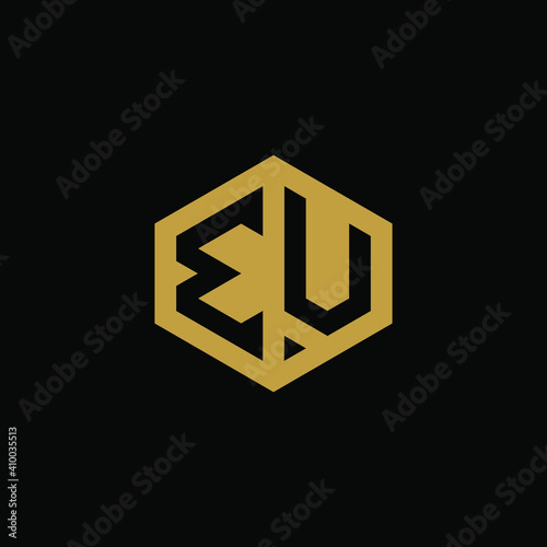 Initial letter EU hexagon logo design vector Free Download Initial letter EU hexagon logo design vector - GFXLoad
