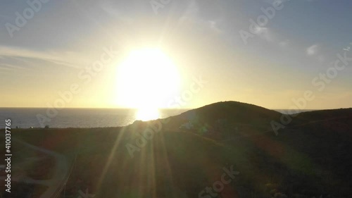 Drone 4k Baja Sunset on Coast Secret White Sand Beaches