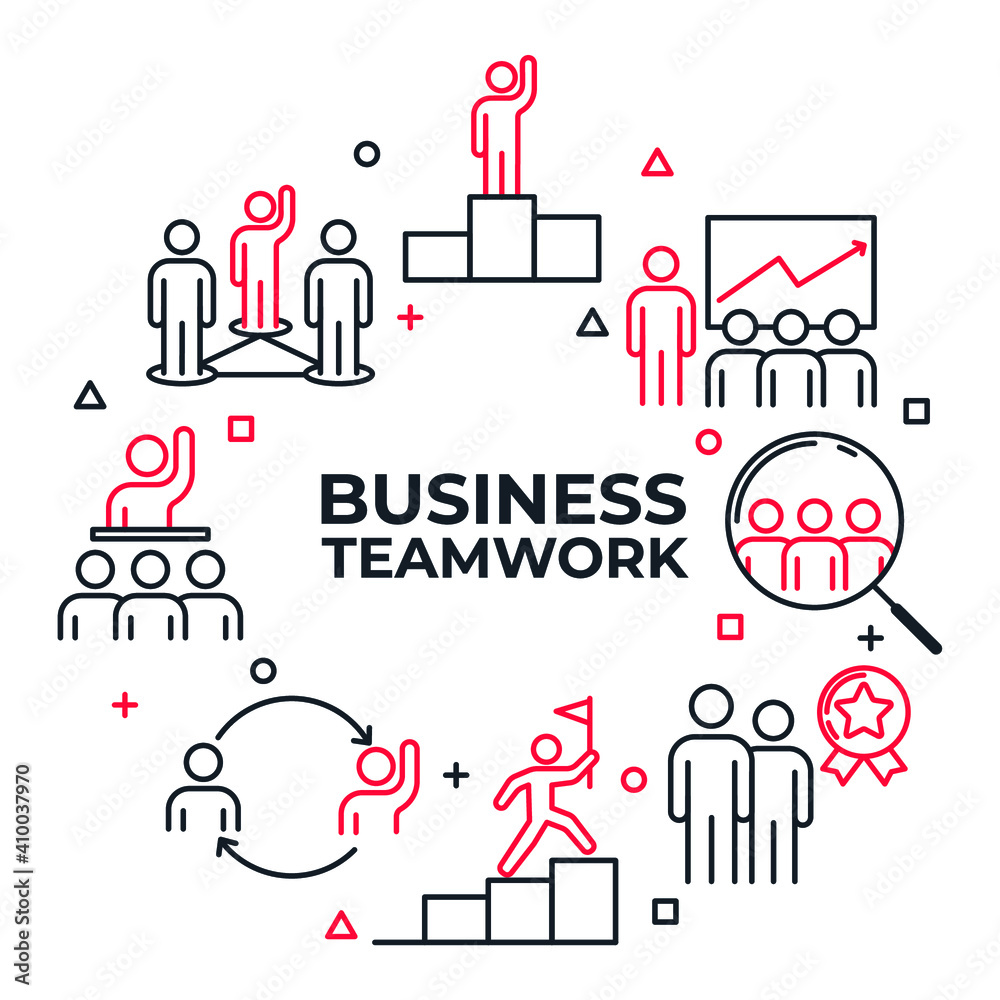 Business teamwork set icon. work group and people pack symbol simple vector illustration Business teamwork set icon. work group and people pack symbol simple vector illustration