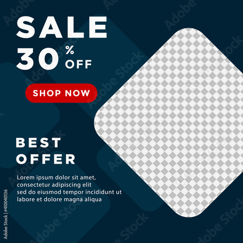Creative vector modern best offer social media post template banner collection. online web promotion. torn paper style.
