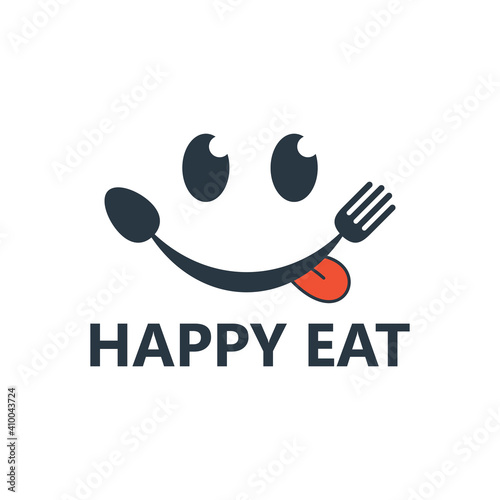 Happy eat logo template design
