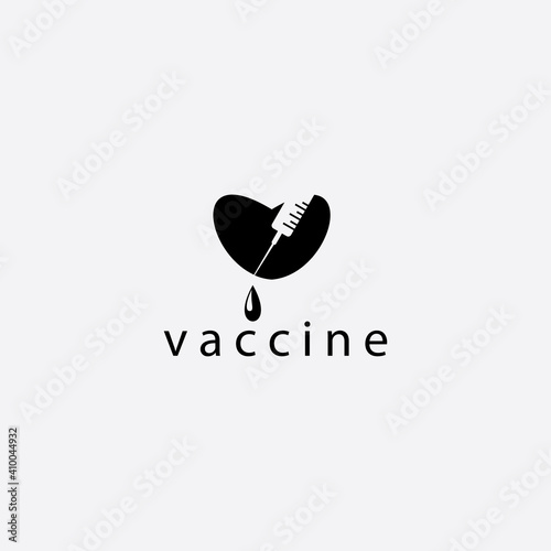 illustration of injection logo vaccine design vector love