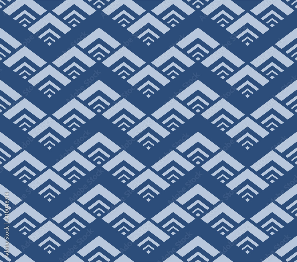 Japanese Geometric Zigzag Wave Vector Seamless Pattern