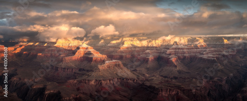 sunrise in the mountains, Grand Canyon National Park in US
