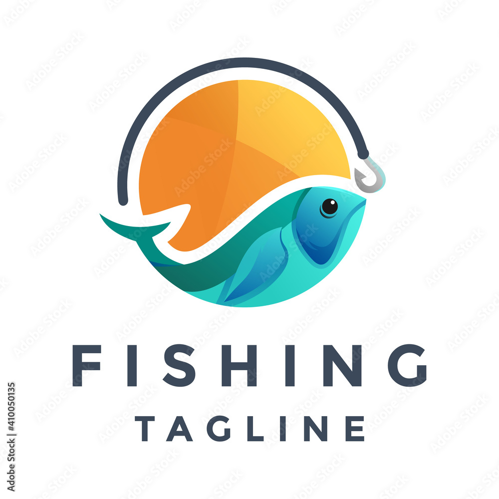 fishing colorful logo