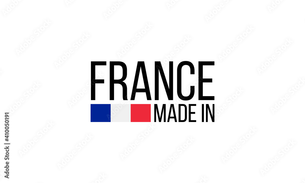 made in france, vector logo with french flag