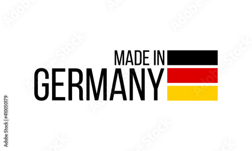 made in germany, vector logo with german flag