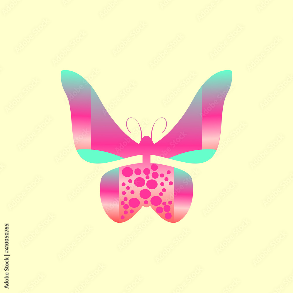 Abstract beautiful butterfly logo design idea with women portrait silhouettes Abstract beautiful butterfly logo design idea with women portrait silhouettes