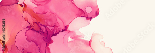 Alcohol ink vector texture banner. Fluid ink abstract background.
